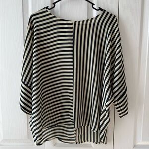 Black and White Striped Blouse